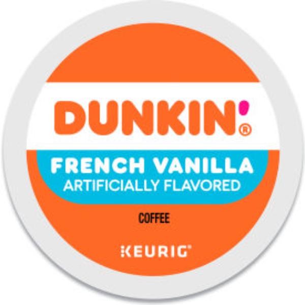 Picture of United Stationers Supply B3142672 Dunkin French Vanilla Coffee - Regular - Medium Ground - K-Cup Pods - 0.37 oz Capacity - Pack of 22