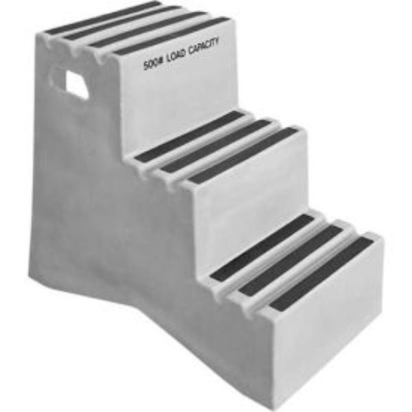 B2185992 ST-3 GY 3 Step Plastic Step Stand - Gray - 20 x 33.5 x 28.5 in.