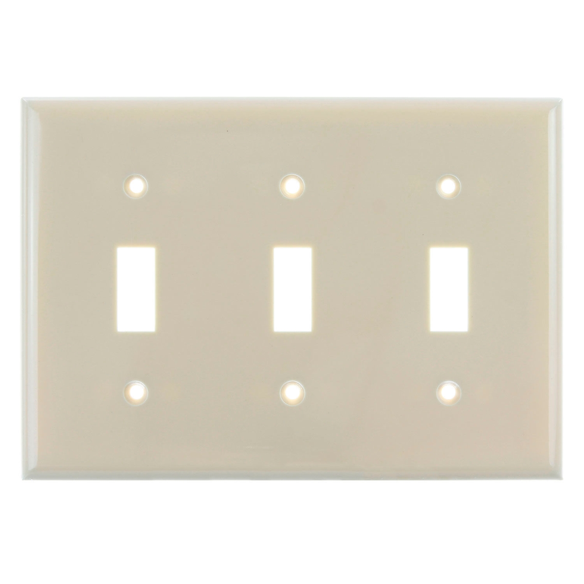 B3167362 Sunlite Toggle Switch Plate - 3-Gang - Ivory - Pack of 12