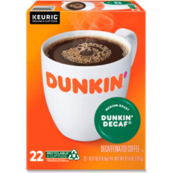 Picture of United Stationers Supply B3142657 Dunkin Decaf Coffee - Medium Ground - K-Cup Pods - 0.37 oz Capacity - Pack of 22