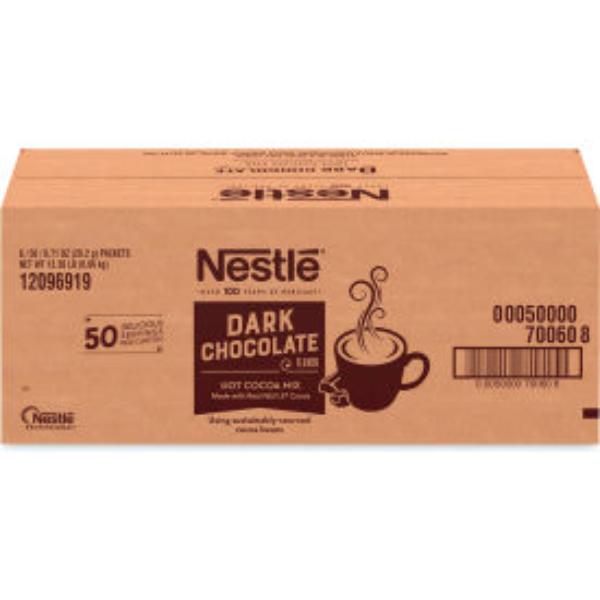 Picture of United Stationers Supply B3130592 Nestle Hot Cocoa Mix - Dark Chocolate - 0.71 oz - Brown - Pack of 300