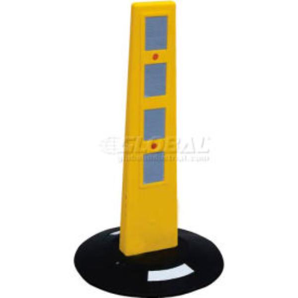 443435 Reflective Poly Barricade Bollard Post - Yellow