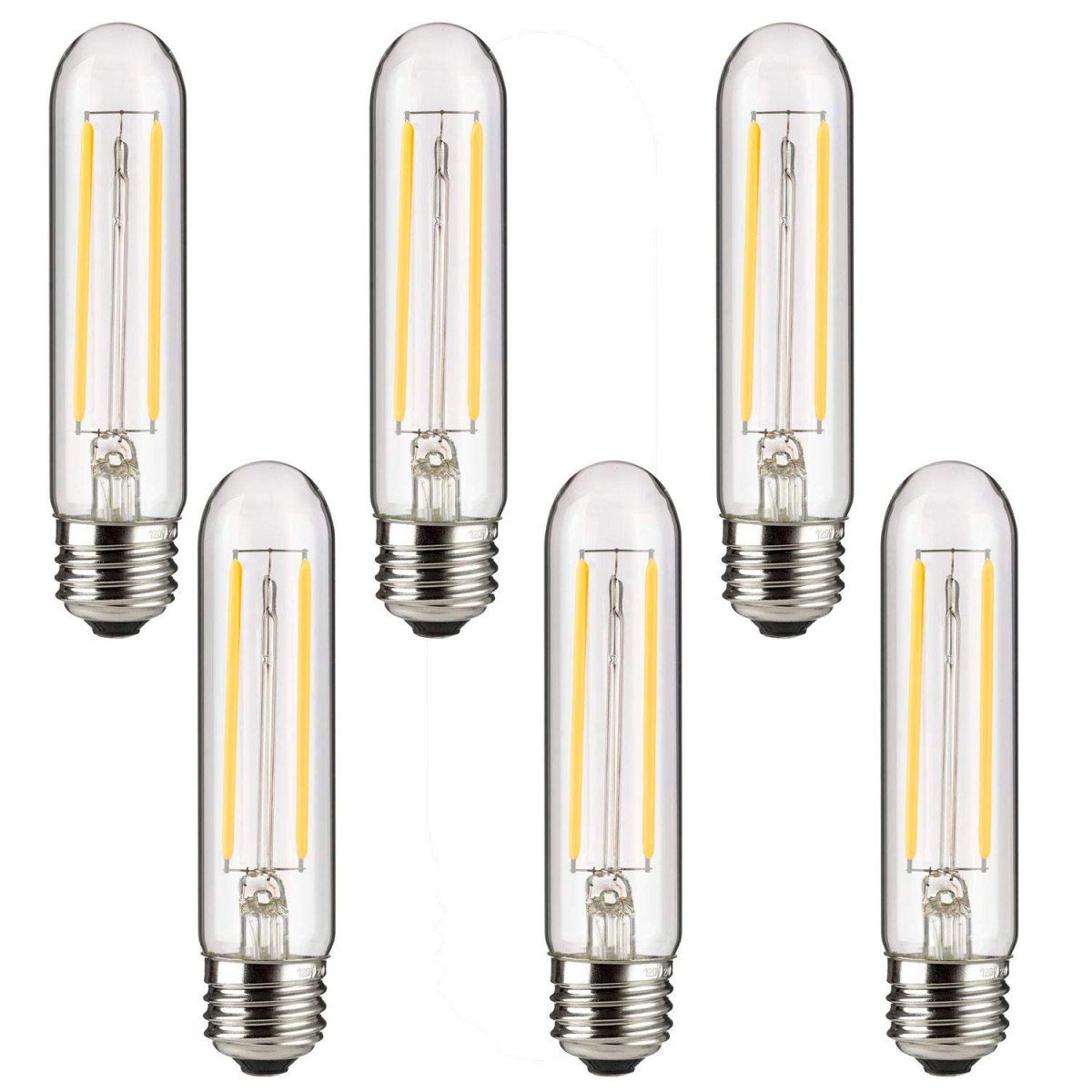 B3166982 Sunlite LED T10 Filament Light Bulb - E26 Base - 2W - 160 Lumens - 2200K - Amber - Pack of 6