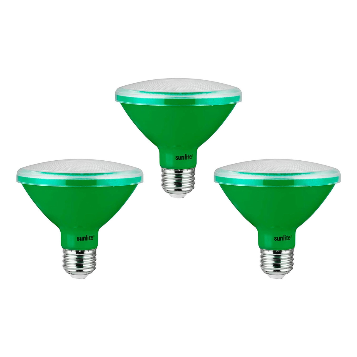 B3167001 Sunlite LED PAR30 Short Neck Colored Recessed Light Bulb - E26 Base - 8W - Green - Pack of 3