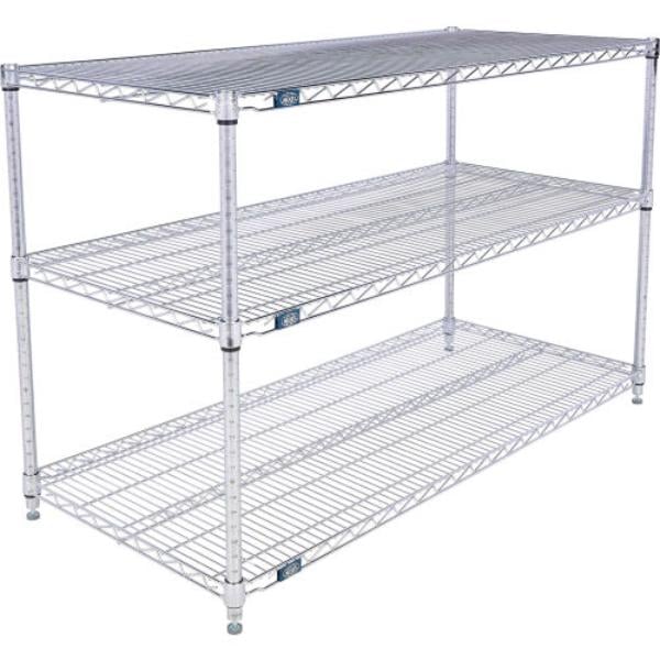 Global Industrial 24543C3 Nexel 3 Shelf Chrome Wire Shelving Unit Starter, Chrome - 54 x 24 x 34 in.