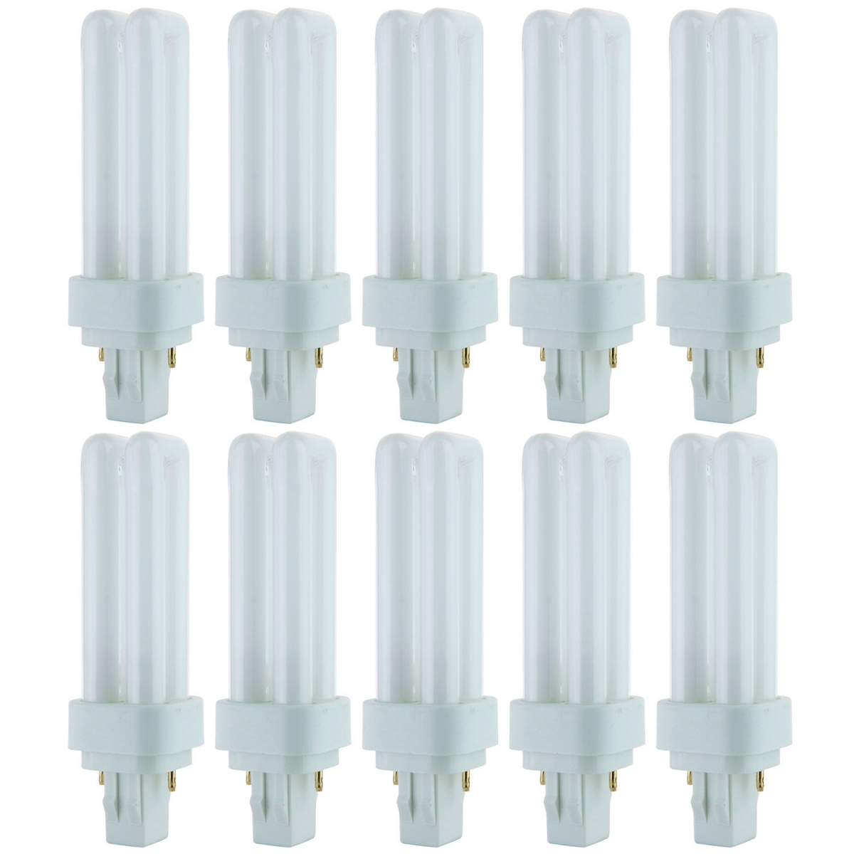 B3166567 Sunlite 2-Pin Compact Fluorescent Light Bulb - GX23-2 Base - 2700K - 13W - Soft White - Pack of 10