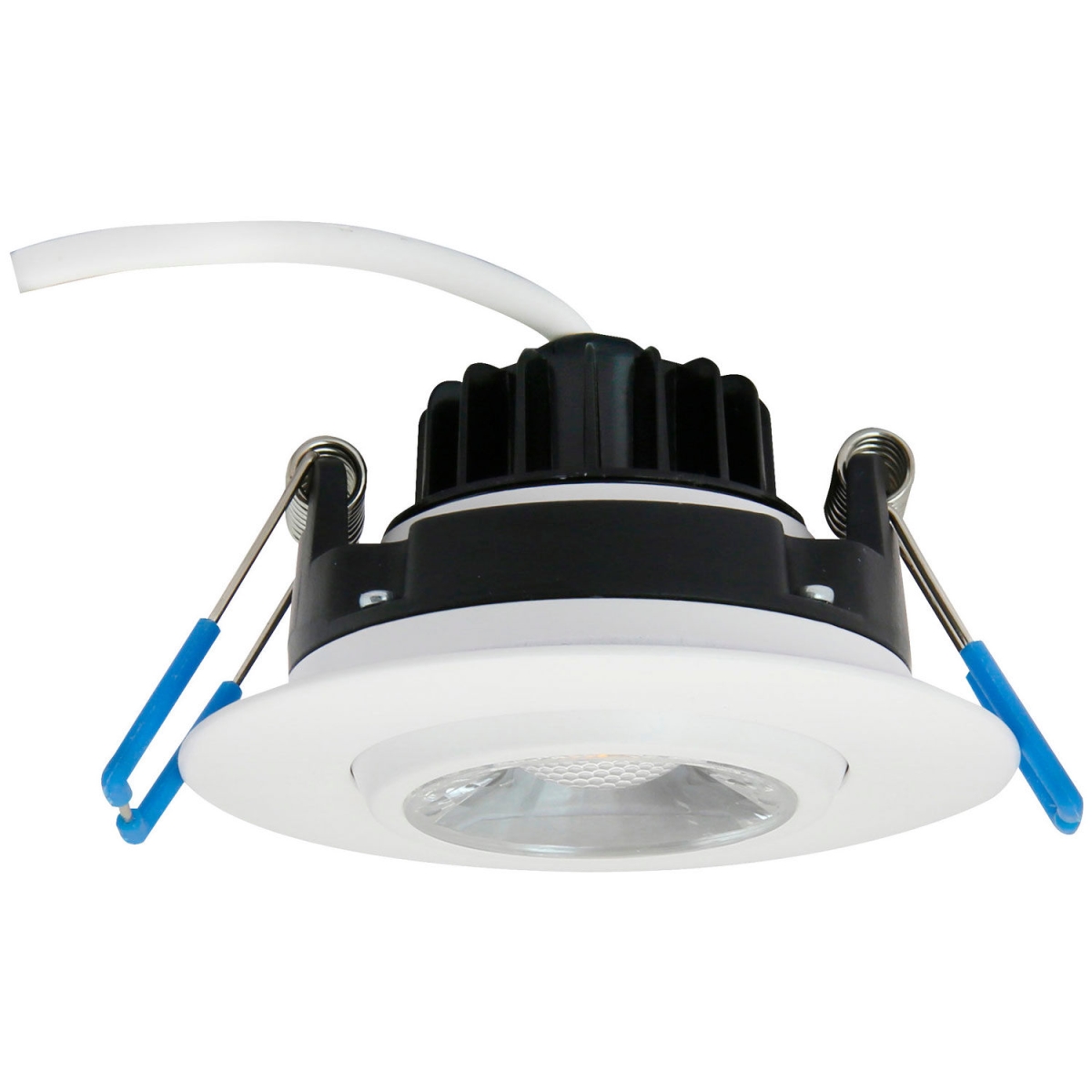 Picture of Sunshine Lighting B3167151 Sunlite LED Round Gimbal Downlight Fixture with J-Box - 8W - 600 Lumens - 2700 - 3000 - 3500 - 4000 - 5000K - 1.75 in. - White - Pack of 6