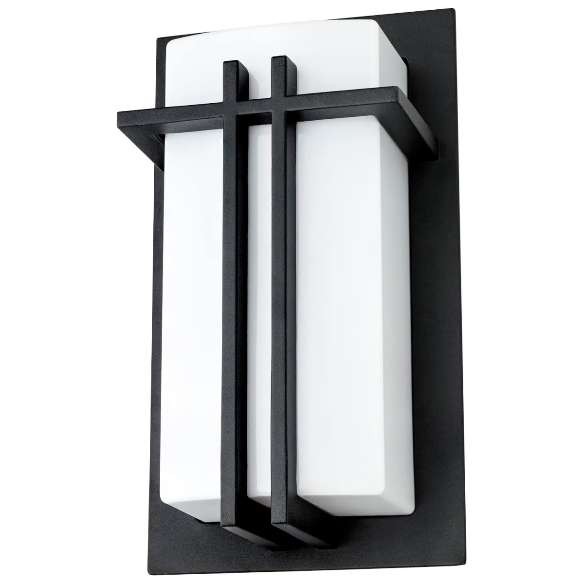 B3167352 Sunlite Decorative Square Wall Sconce Vanity Light Fixture - 60W - 6.5 in. - Black Powder