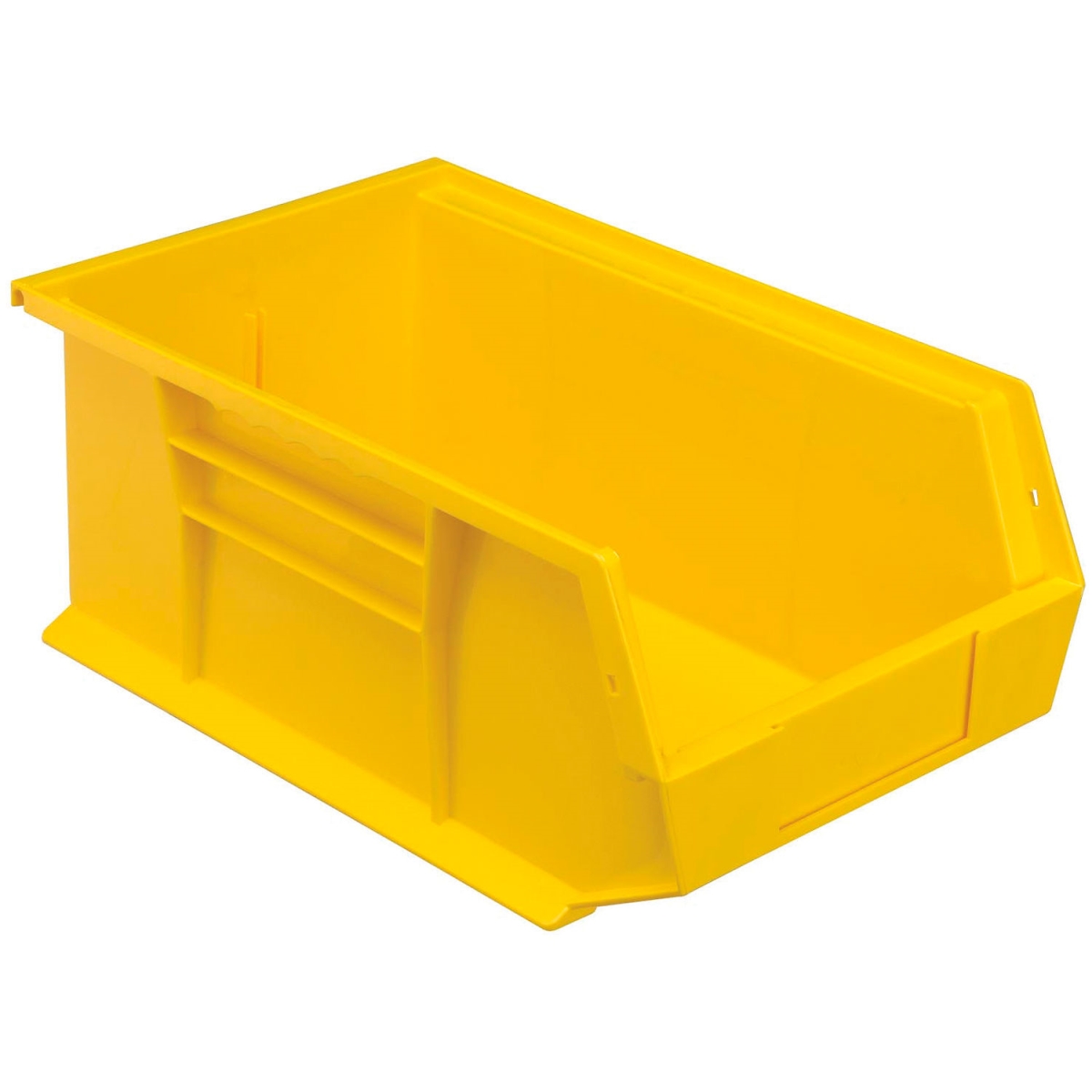 Global Industrial 4351309 Plastic Hang & Stack Bin, Yellow - 13.625 x 8.5 x 6 in.