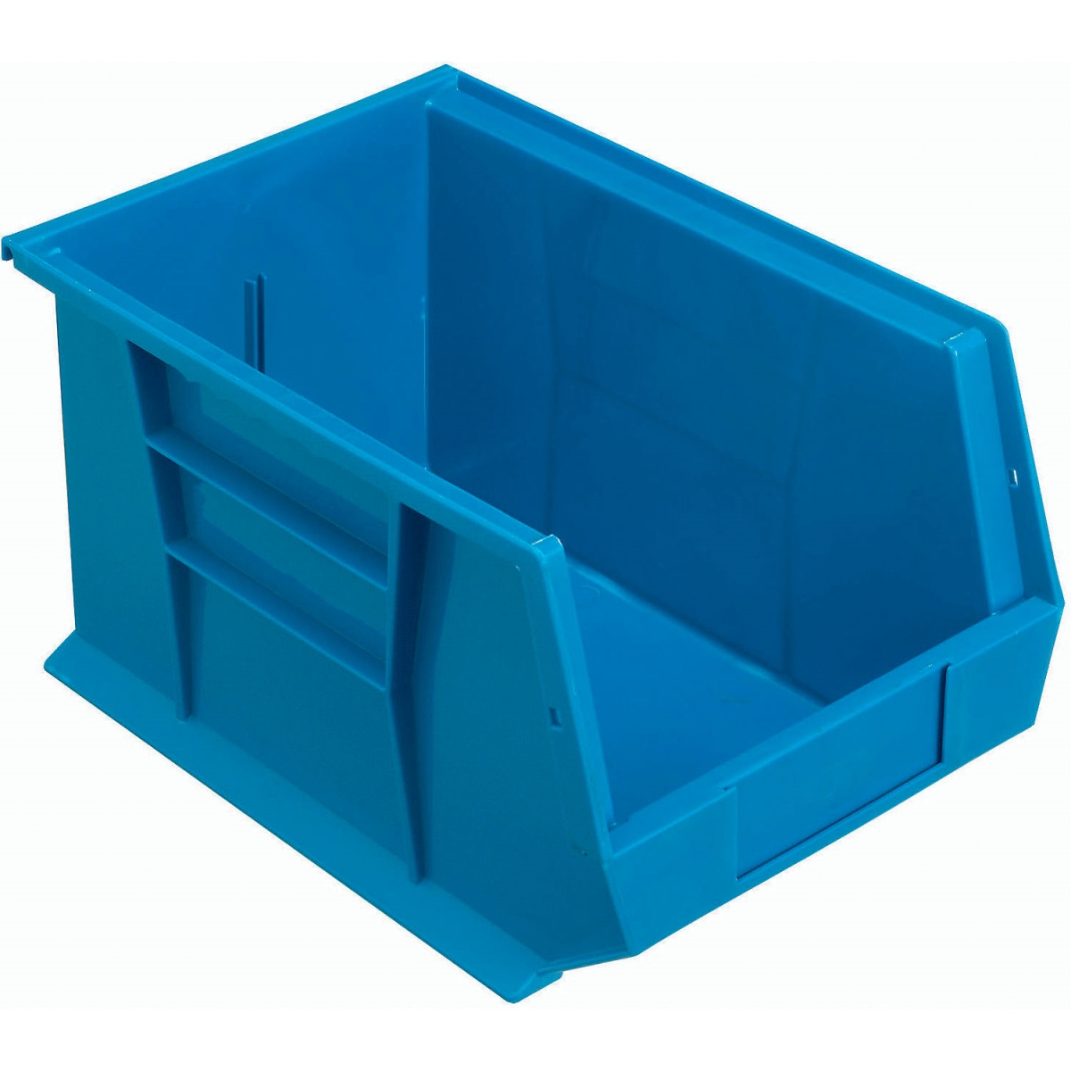Plastic Hang & Stack Bin - Blue - 13.625 x 8.25 x 8 in. - Durable Design