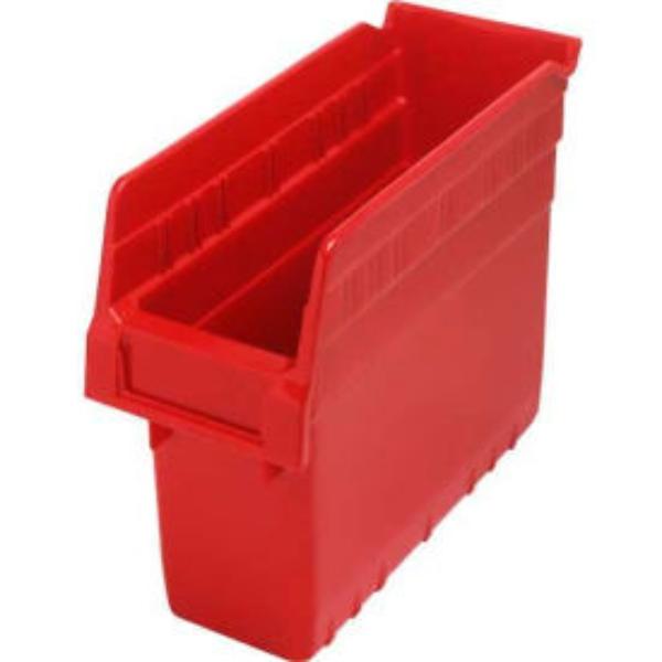 QSB801 Plastic Nesting Shelf Bin - Red - 8 in. - Durable Design