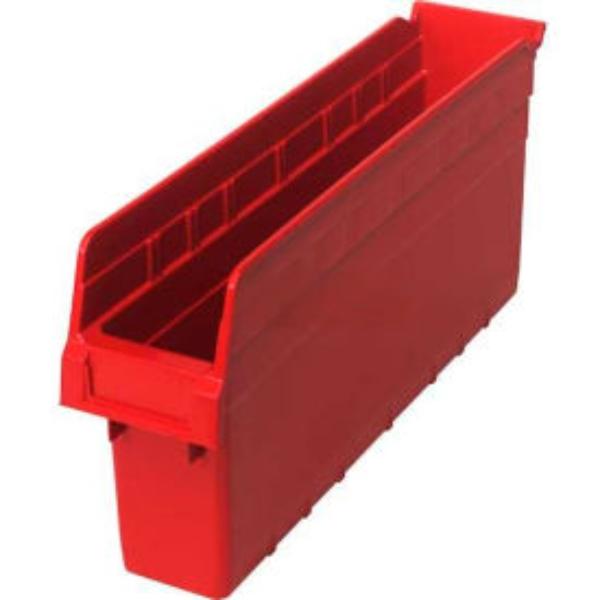 Plastic Nesting Shelf Bin - Red - 8 in. - Pack of 1 - FDA Compliant