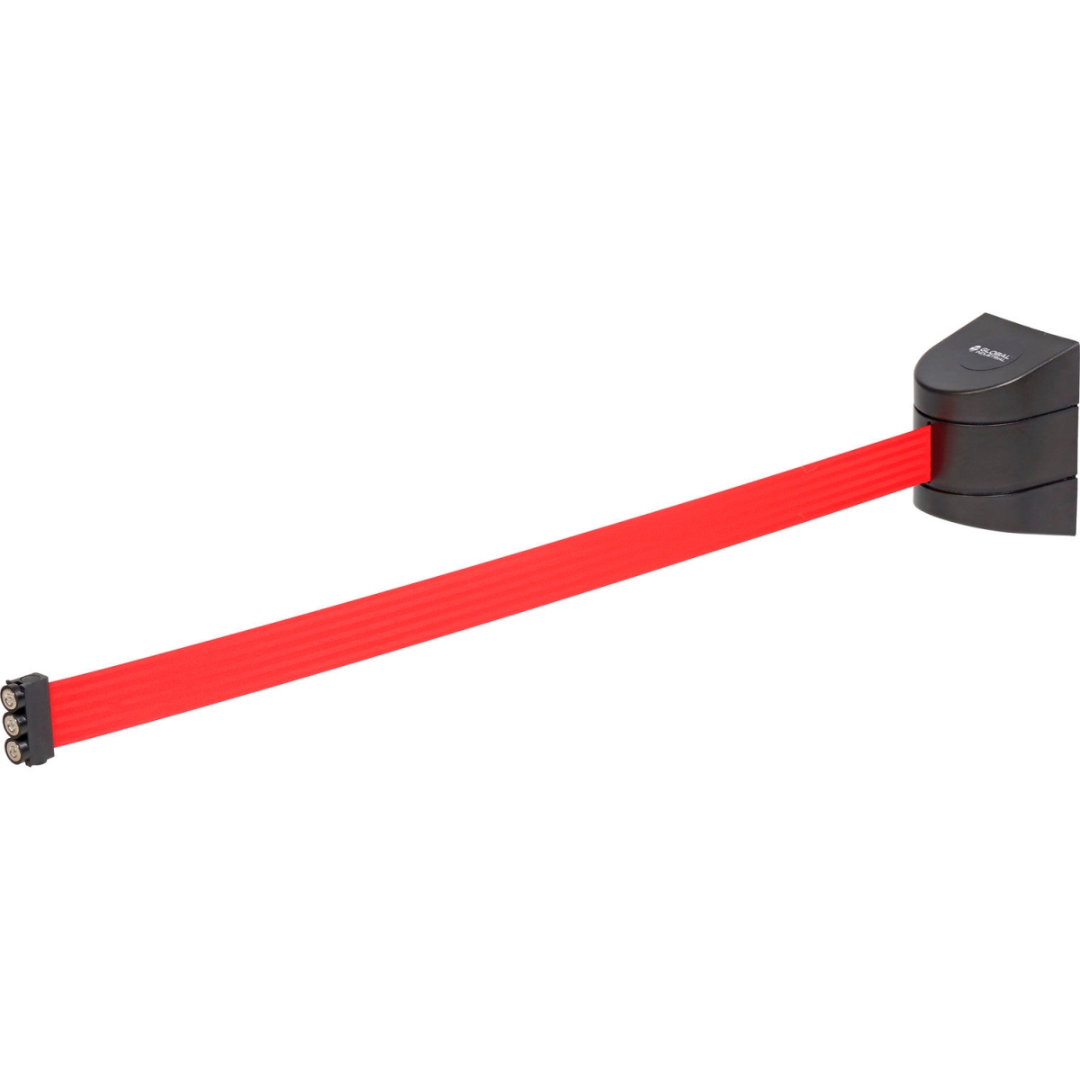 Global Industrial 708418RD Magnetic Retractable Belt Barrier - Black Case with 15 ft. Red