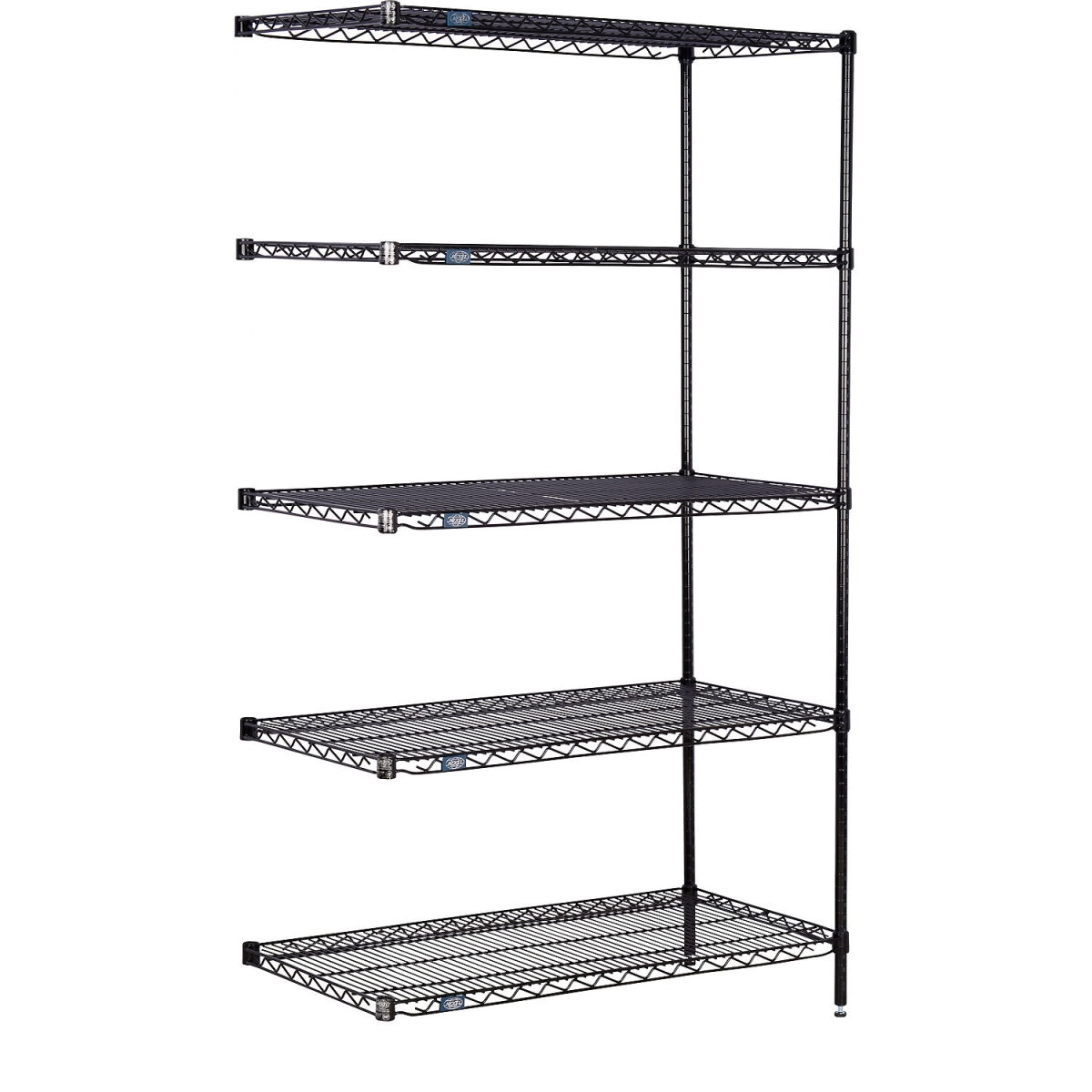 Global Industrial A14308B5 Nexel 5 Shelf Black Epoxy Wire Shelving Unit Add On, Black - 30 x 14 x 86 in.