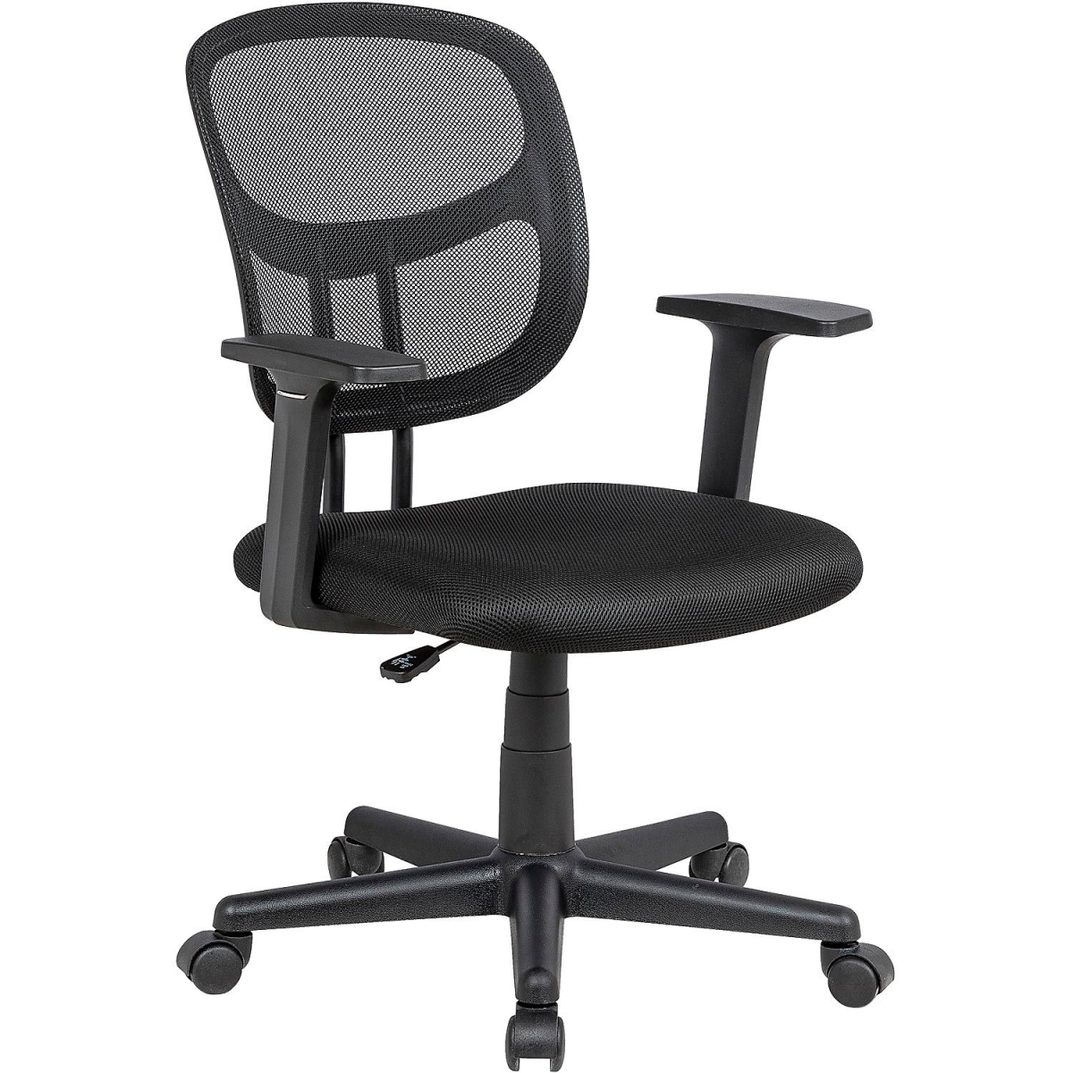 Global Industrial 695968 Interion Mesh Back Office Chair with Lumbar Support - Fabric Seat - Black