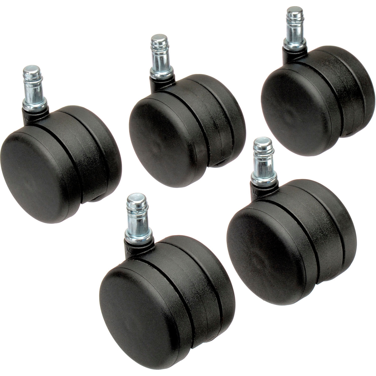 Global Industrial RP2025 Interion 60 mm Casters - Black - 5 Per Set