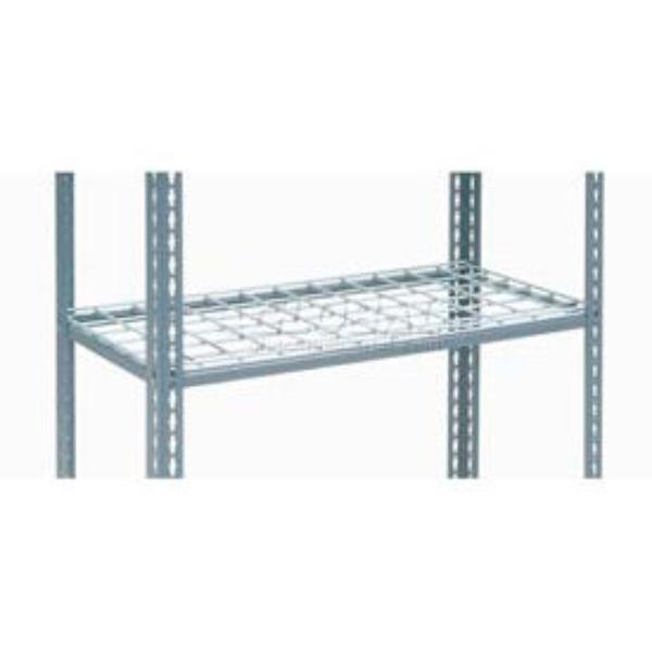 Global Industrial USBS1848R Single Rivet Additional Shelf - Wire Deck, Gray - 48 x 18 in.