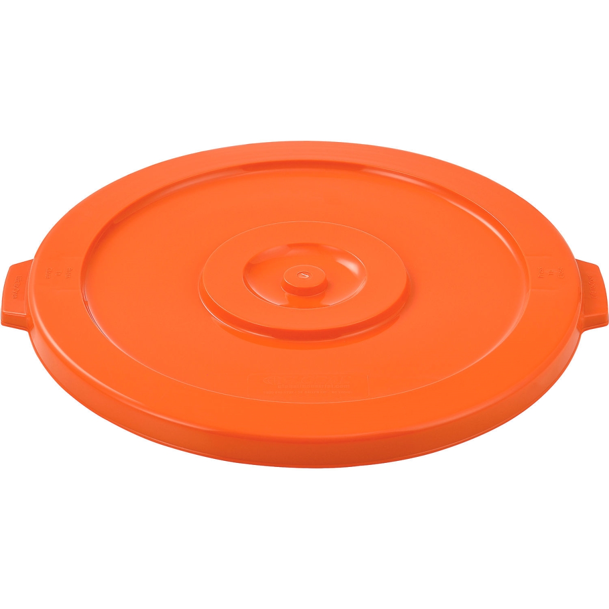 Global Industrial 240461BOR Plastic Trash Can Lid - 32 gal - Bright Orange