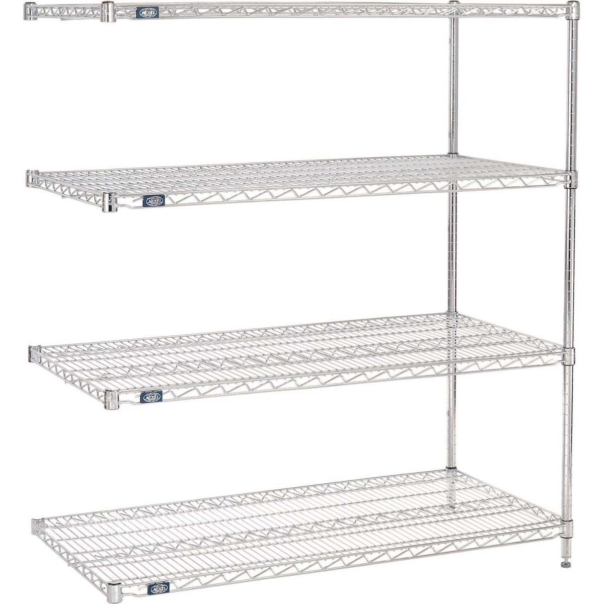 Global Industrial A36727C Nexel 4 Shelf Chrome Wire Shelving Unit Add On, Chrome - 72 x 36 x 74 in.