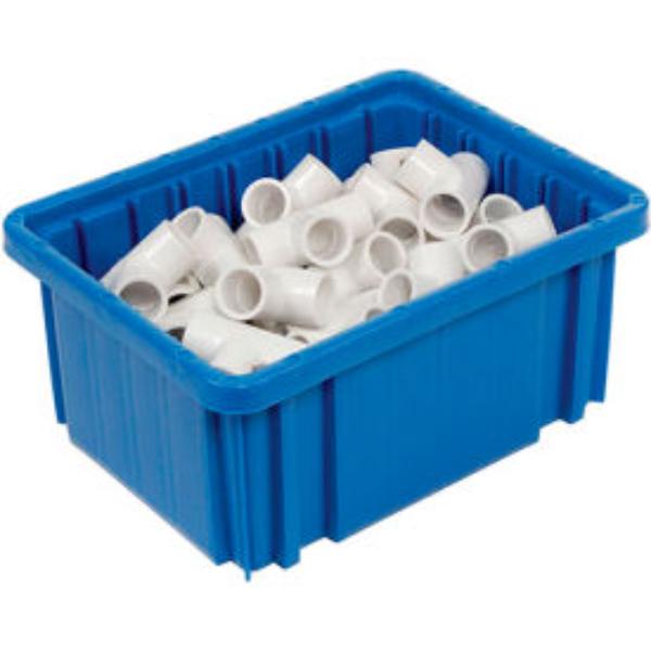 Global Industrial 334101BL Plastic Dividable Grid Container - 10.875 x 8.25 x 5 in. - Blue