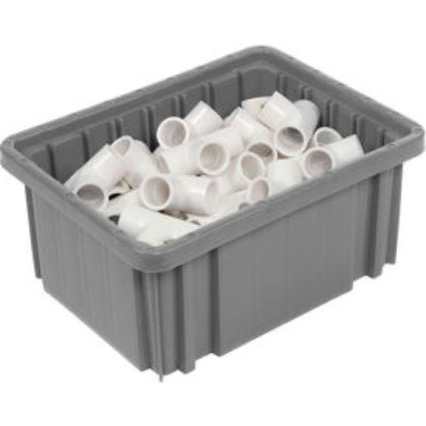Global Industrial 334101GY Plastic Dividable Grid Container - 10.875 x 8.25 x 5 in. - Gray