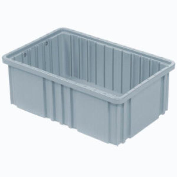 Global Industrial 334103GY Plastic Dividable Grid Container - 16.5 x 10.875 x 6 in. - Gray