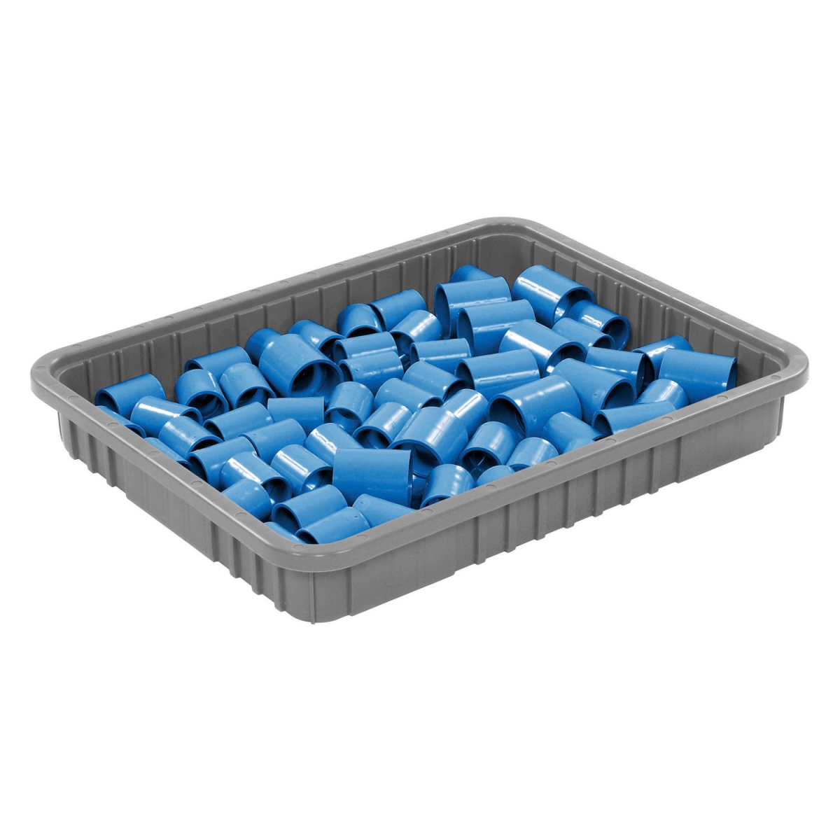Global Industrial 334105GY Plastic Dividable Grid Container - 22.5 x 17.5 x 3 in. - Gray