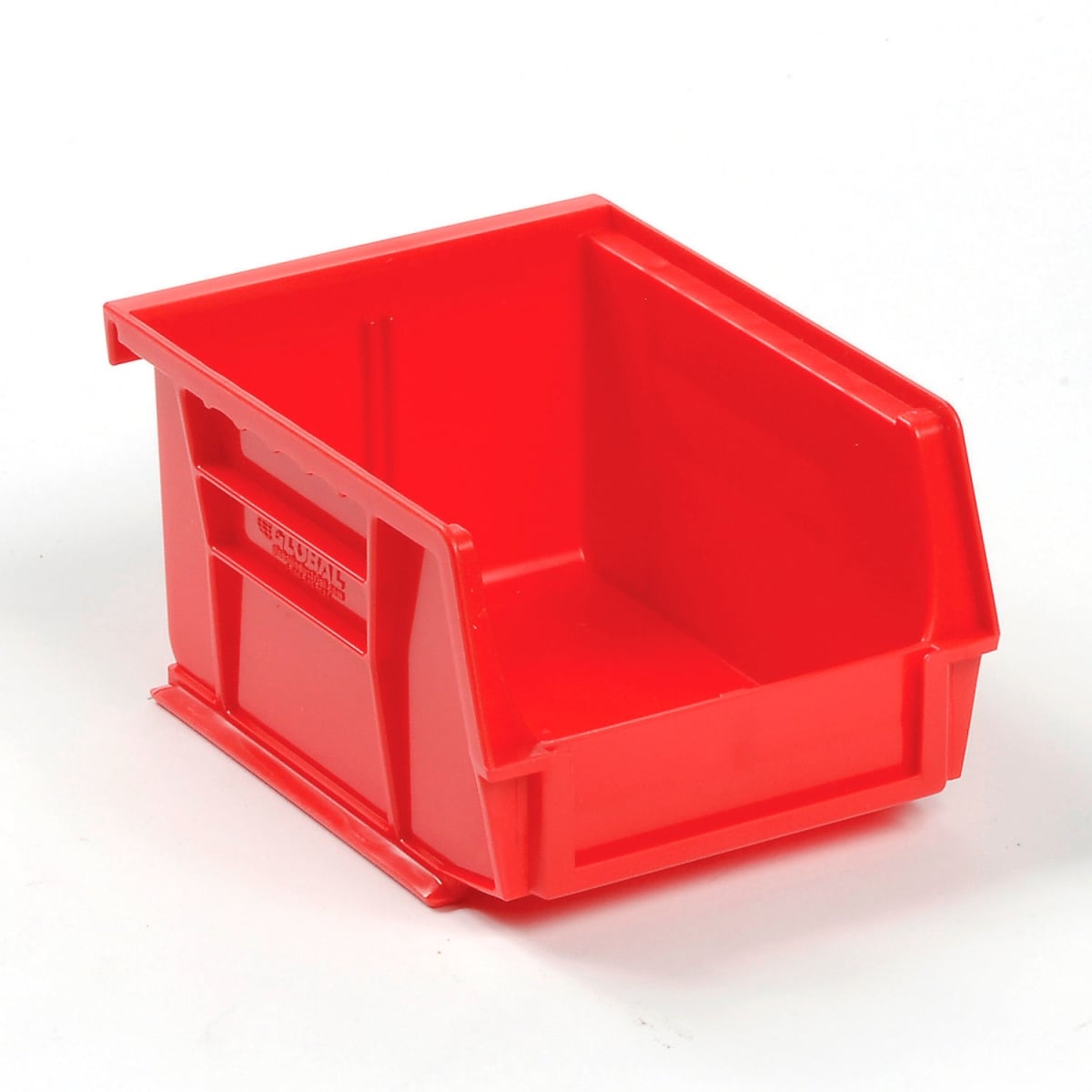 Plastic Hang & Stack Bin - Red - 5.375 x 4.125 x 3 in. - Durable Design