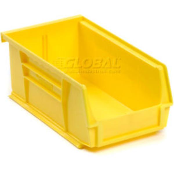 Global Industrial SB473Y Plastic Hang & Stack Bin, Yellow - 7.375 x 4.125 x 3 in.