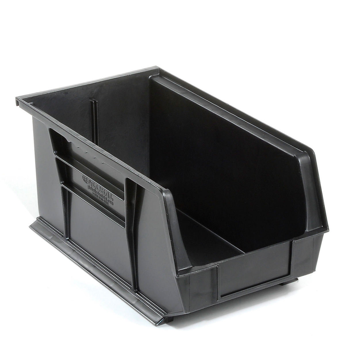 Global Industrial SB8147BK Plastic Hang & Stack Bin, Black - 14.75 x 8.25 x 7 in.