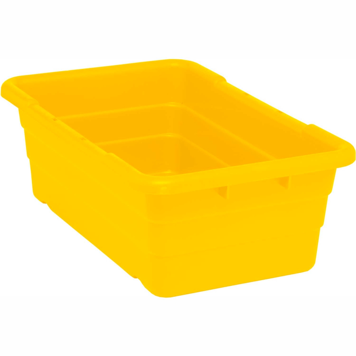 Cross Stack Storage Container, 9.8 gal, 25-1/8 in L x 16 in W x 8-1/2 in H, Yellow, Polypropylene