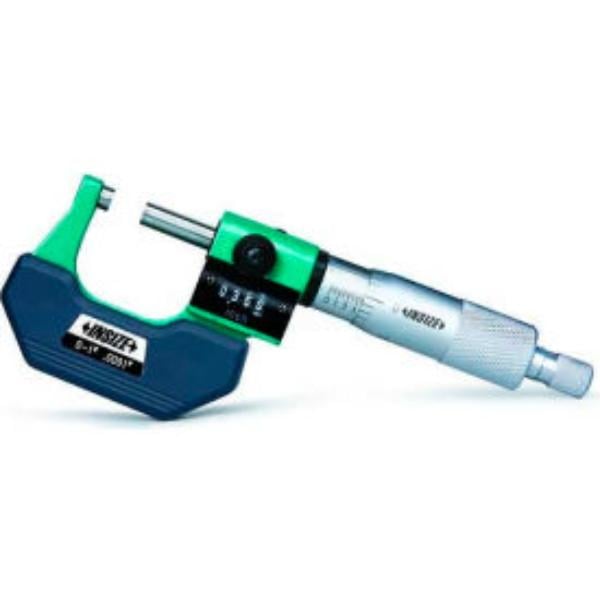 B925106 1 in. 3400-1 Mechanical Outside Micrometer with Digital Counter & Ratchet Stop Thimble