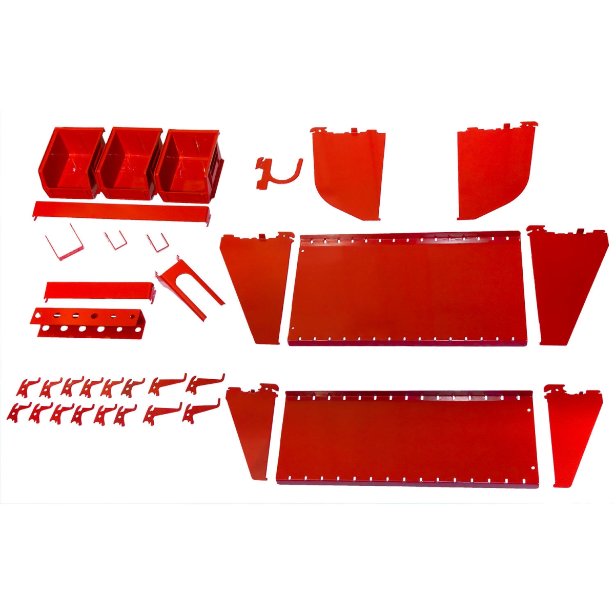 B1296765 Slotted Tool Board Workstation Accessory Kit for Pegboard - Red