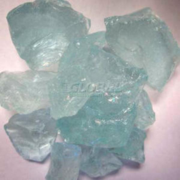 Aqua Recycled Fire Glass - 0.5 x 1 in. - 10 lbs - Eco-Friendly Design