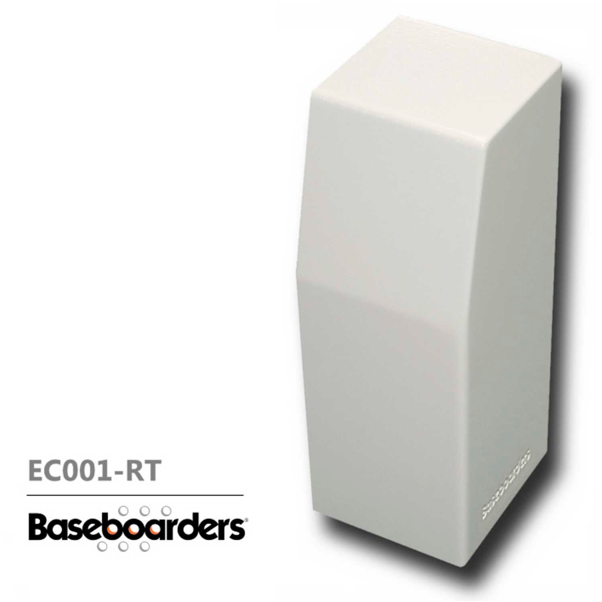 B1596803 Baseboarders Premium Series Steel Easy Slip-on Baseboard Right Side Closed Endcap - White