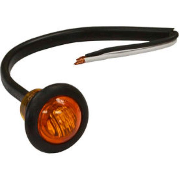 B2262880 0.75 in. Round Marker Clearance Lights - 3 LED Amber with Stripped Leads - 5627527 - Black - Pack of 7
