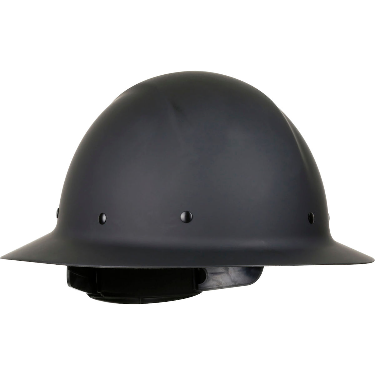 B3147407 Wolfjaw Full Brim Smooth Dome Non-Vented Textile Suspension Class G Hard Hat, Black