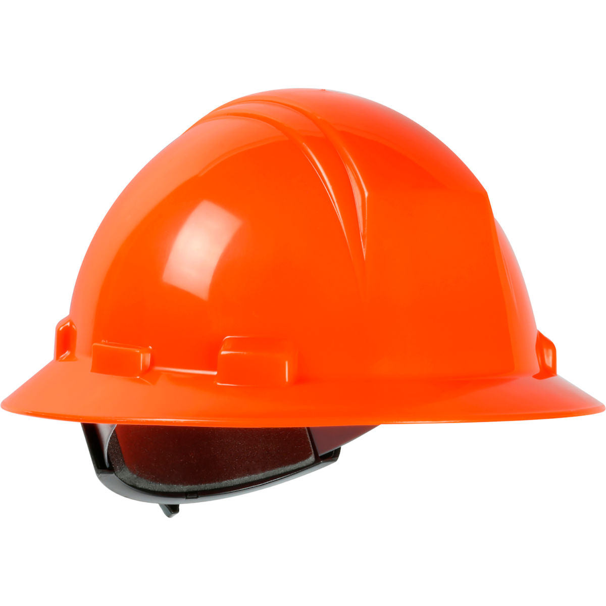 B3113683 Kilimanjaro Full Brim HDPE Shell 4 Point Nylon Webbing Cradle Ratchet Adjustment High-Visibility Hard Hat, Safety Orange