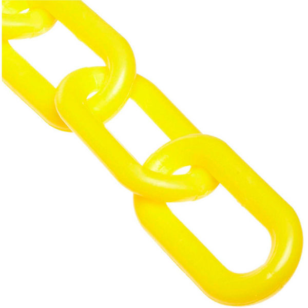 Global Industrial B2374337 Plastic Chain Barrier, Yellow - 2 in. x 25 ft.