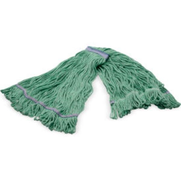 B3127943 4-Ply Looped End Mop with 1 in. Blue Band, Green - Extra Large