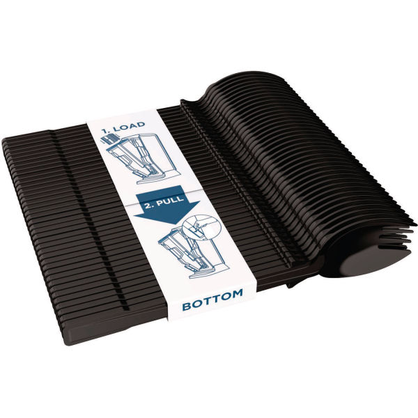 Picture of United Stationers Supply B3180415 Dixie Smart Stock Medium Weight Plastic Sporks, Black - 40 per Cartridge - 24 Cartridges per Case