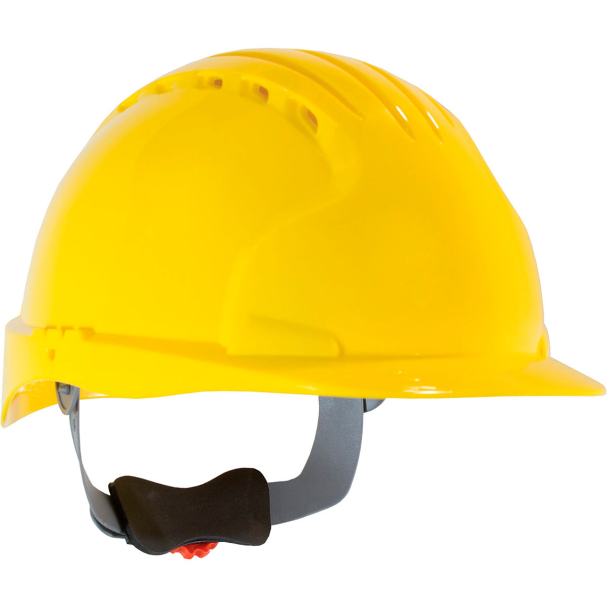 B3113574 Evolution Deluxe 6151 Standard Brim Vented HDPE Shell 6-Point Suspension Hard Hat, Yellow