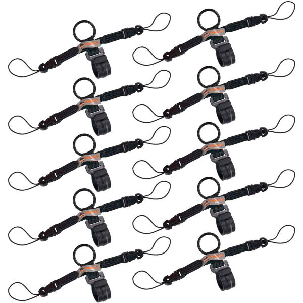 Squids 3141 Barcode Scanner Lanyard - Black - Pack of 10 - Durable & Secure Tethering