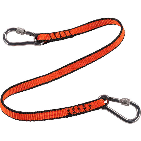 B3181779 Squids 3154 Web Lanyard with Dual Screw Gate Carabiners, Orange - Medium - Pack of 3