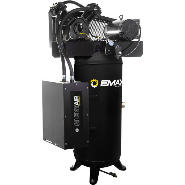 Picture of Emax Compressor B3178790 Vertical 60 gal Cap 5 HP 19 CFM 1PH 230V Single-Stage Stationary Air Compressor&#44; Black