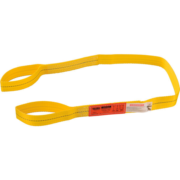 Picture of Global Industrial 298511 6 ft. x 2 in. Poly Web Sling Light Duty Eye & Eye W-2400-1900-4800 lbs Cap&#44; Yellow