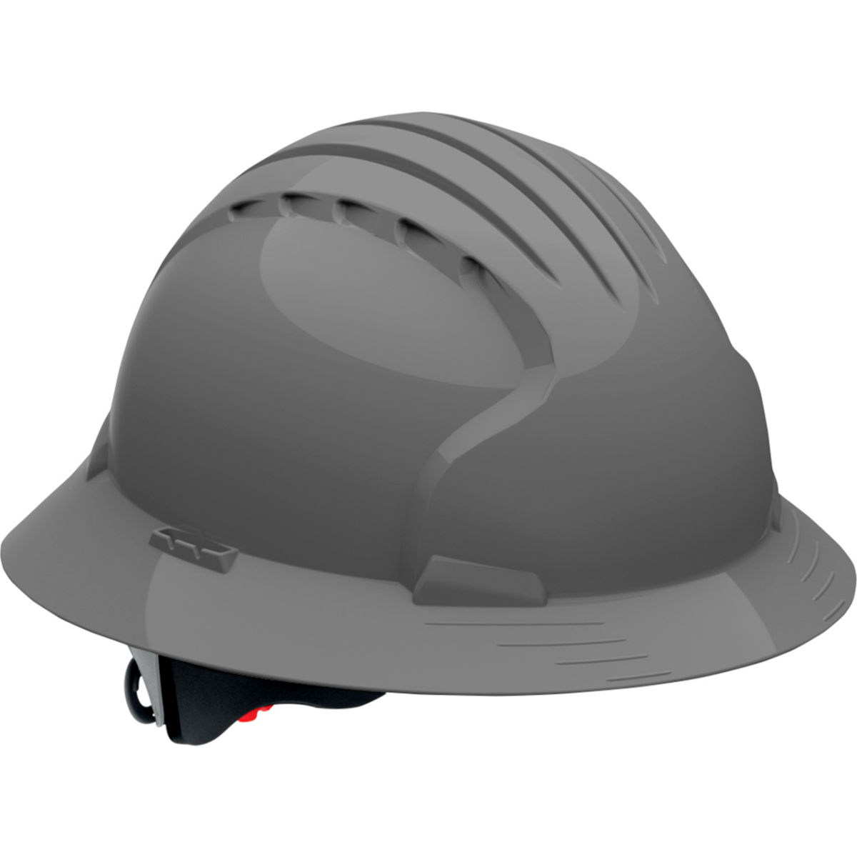 Evolution Deluxe Full Brim Hard Hat - Gray - 6-Point Suspension - Comfortable Fit