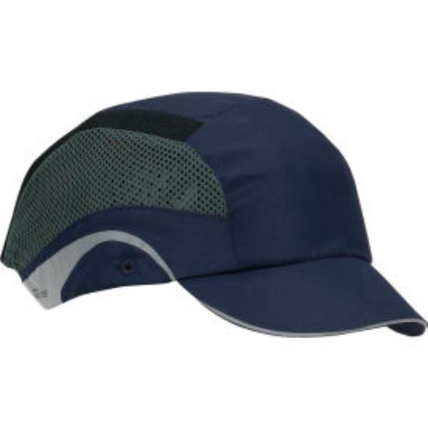B3113428 Hard Aerolite Lightweight Baseball Style Bump HDPE Liner & Adjustable Back Short Brim Cap, Navy