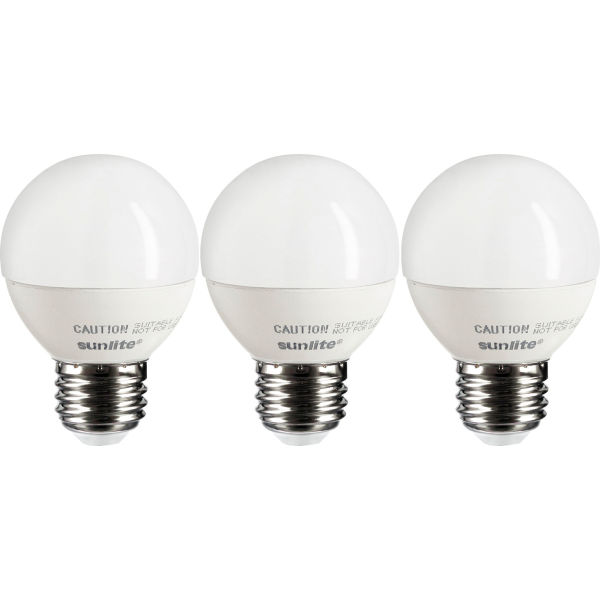 B3166894 LED G16 Frosted Globe E26 Base 7W 500 Lumens 27K Light Bulb, Warm White - Pack of 3