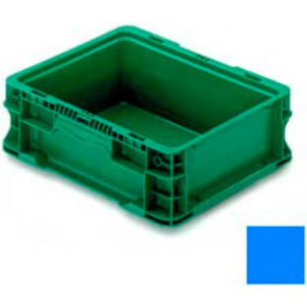 B649828 Polyethylene ORBIS Stakpak Modular Straight Wall Container, Blue - 12 x 15 x 5 in.